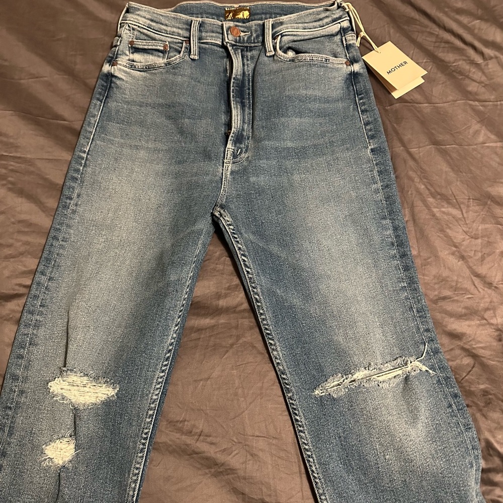 High Rise Blue Jeans